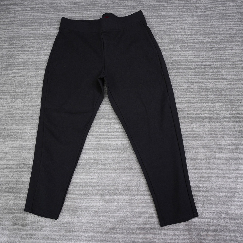 Maze Collection Womens Petite Large Black Pull On Ponte Tapered Pants PL